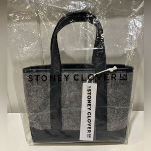 Stoney Clover Lane Gray Felt Mini Tote with Black Trim- Firm price